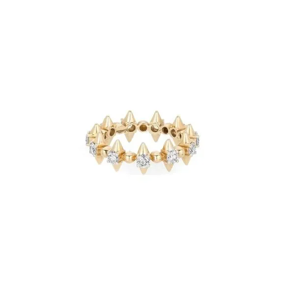 Adina Reyter gold spike eternity ring with diamonds - Picture 3 of 5